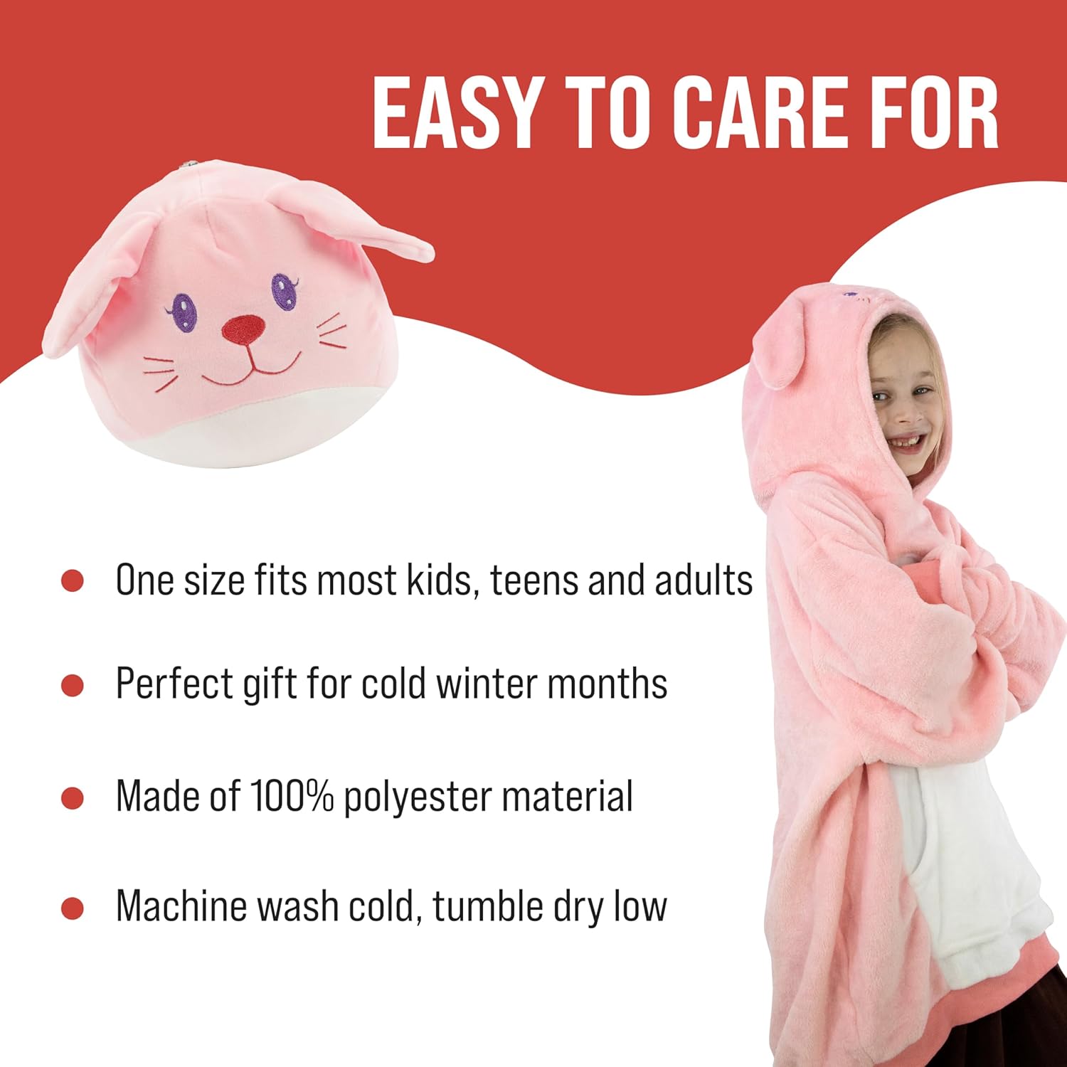 Plushible Oversized Blanket Hoodie - Comfy Wrap Cape & Front Pocket for Kids, Soft Fleece Wearable Blanket Hoodie - Image 5