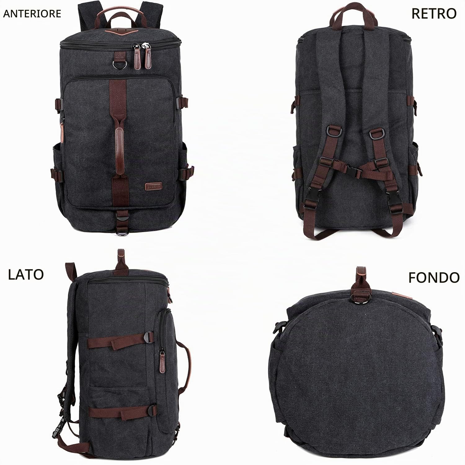 BAOSHA HB-26 - Zaino vintage da uomo in tela