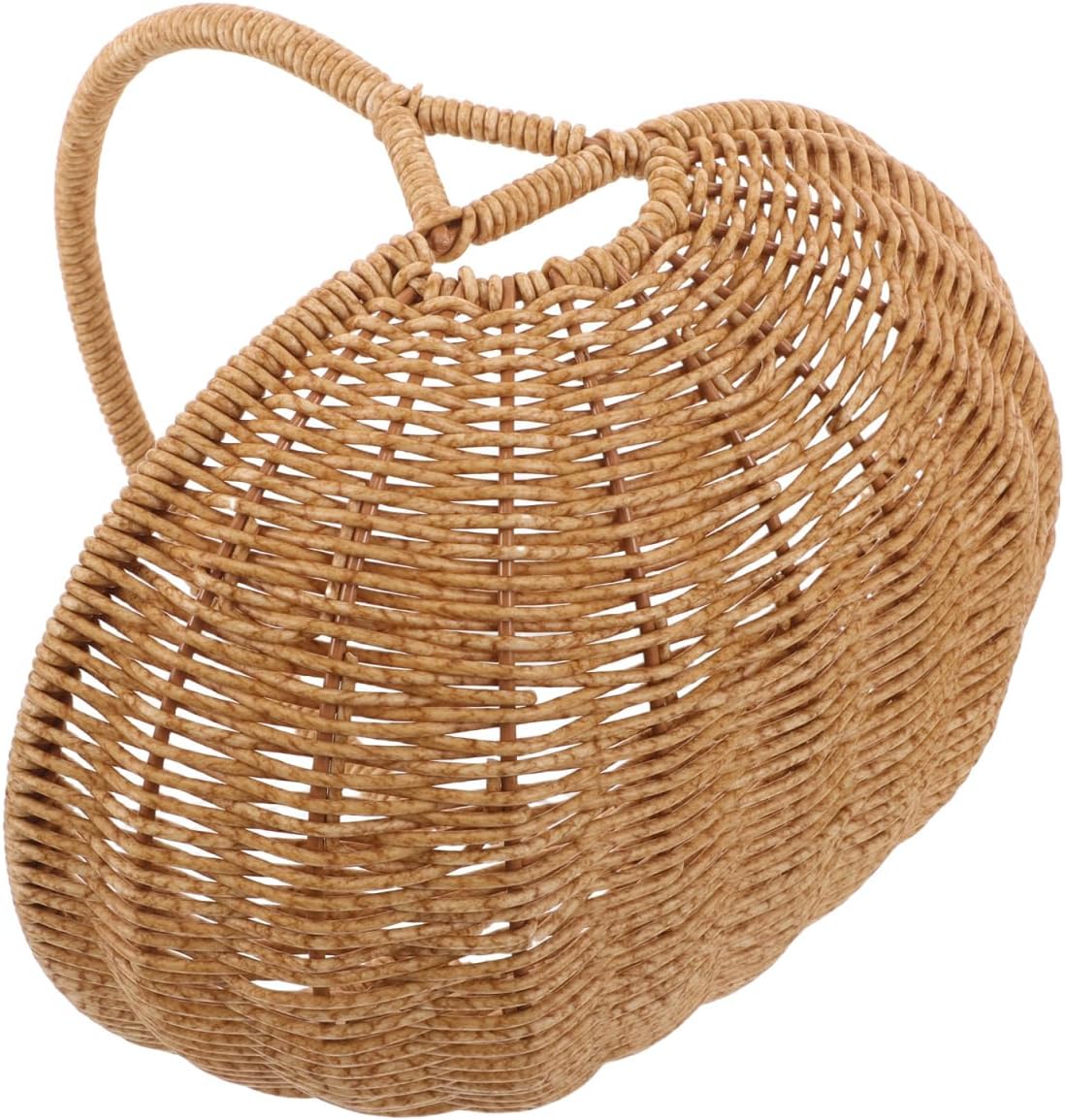 Toddmomy Rattan Basket Woven Harvest Basket with Handle Multipurpose for Picnic, Flower, Fruit, Organizing, Easter, Christmas