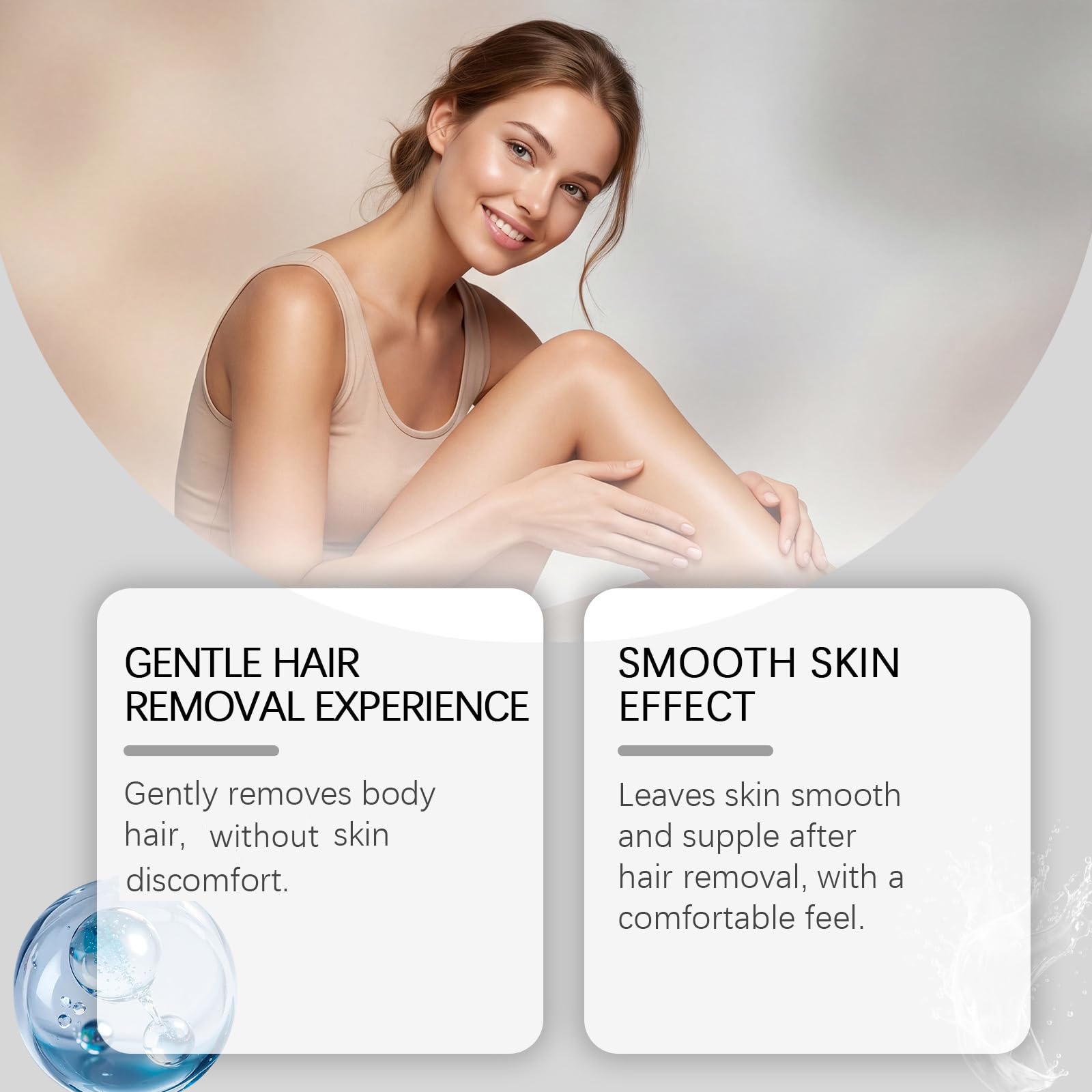 Depilatore viso e corpo per pelli sensibili, crema depilatoria bikini, crema depilatoria viso con olio di cocco, depilatore viso delicato ed efficace con olio di cocco, idratante lenitivo. (6pcs)