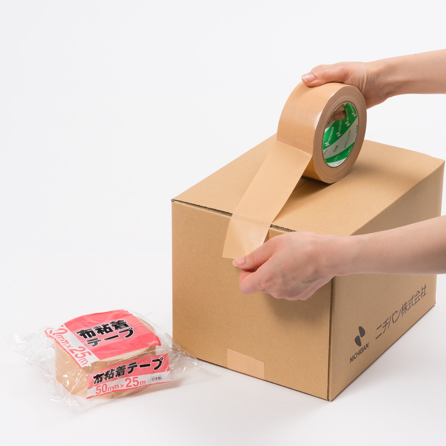 Amazon | ニチバン 布テープ 50mm×25m 5巻パック LS29-5P 黄土 | 布