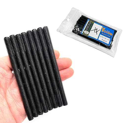 Miniatura 36 de 8 piezas de zinc plateado completamente roscado varilla de acero al carbono tornillo de rosca larga 5/16x3 para muebles jardín barandilla montaje