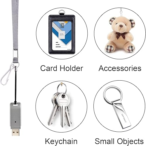 Miniatura 5 de Correa de nailon colorida para el cuello con gancho y anillo dividido para usar en la oficina, USB, llaves, llaveros, insignias de nombres,