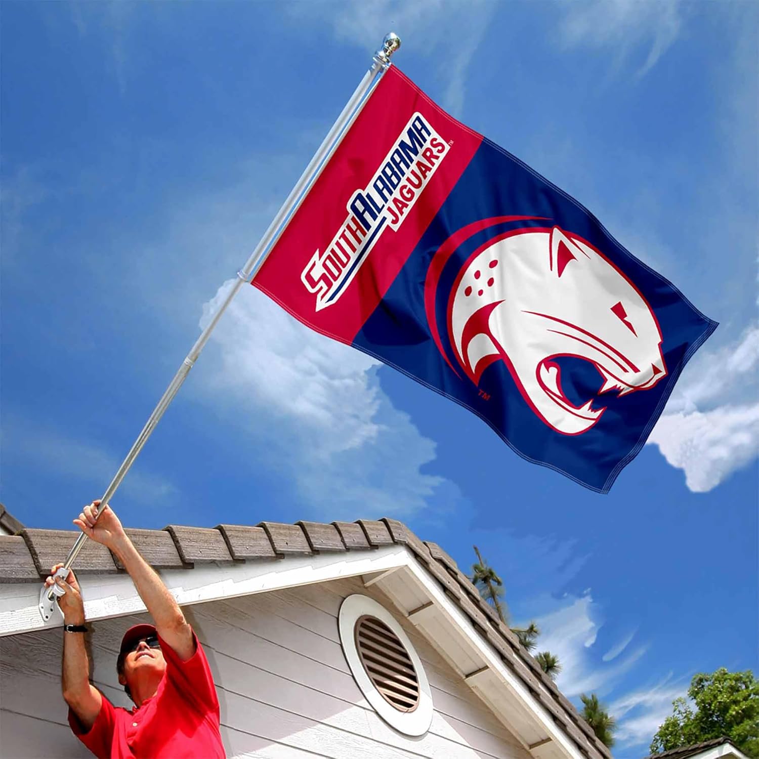 South Alabama Jaguars Wordmark Logo Large Grommet Banner Flag - Image 2