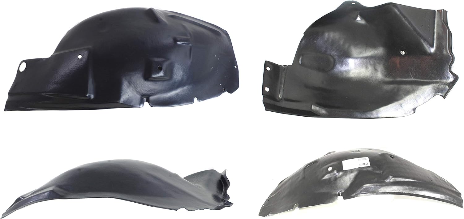Evan Fischer Front Fender Liner Set Compatible with 2005-2009 Ford Mustang, Front and Rear Section GT Model Passenger and Driver Side