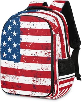 USA Flag Travel Backpack for Women Men, Business Laptop Backpack Fits 15.6 inch Commuter Lightweight Casual Daypack for Weekender Trip