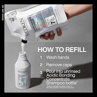 Redken Bonding Shampoo for Damaged Hair Repair | Acidic Bonding Concentrate | For All Hair Types | Refill | 16.9 Fl. Oz.