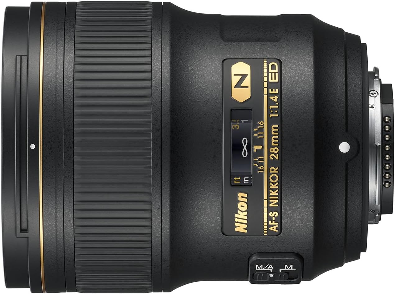 Best Deal Cheap 🛒 Nikon AF-S NIKKOR 28mm f/1.4E ED f/1.4-16 Fixed Zoom Camera Lens, Black