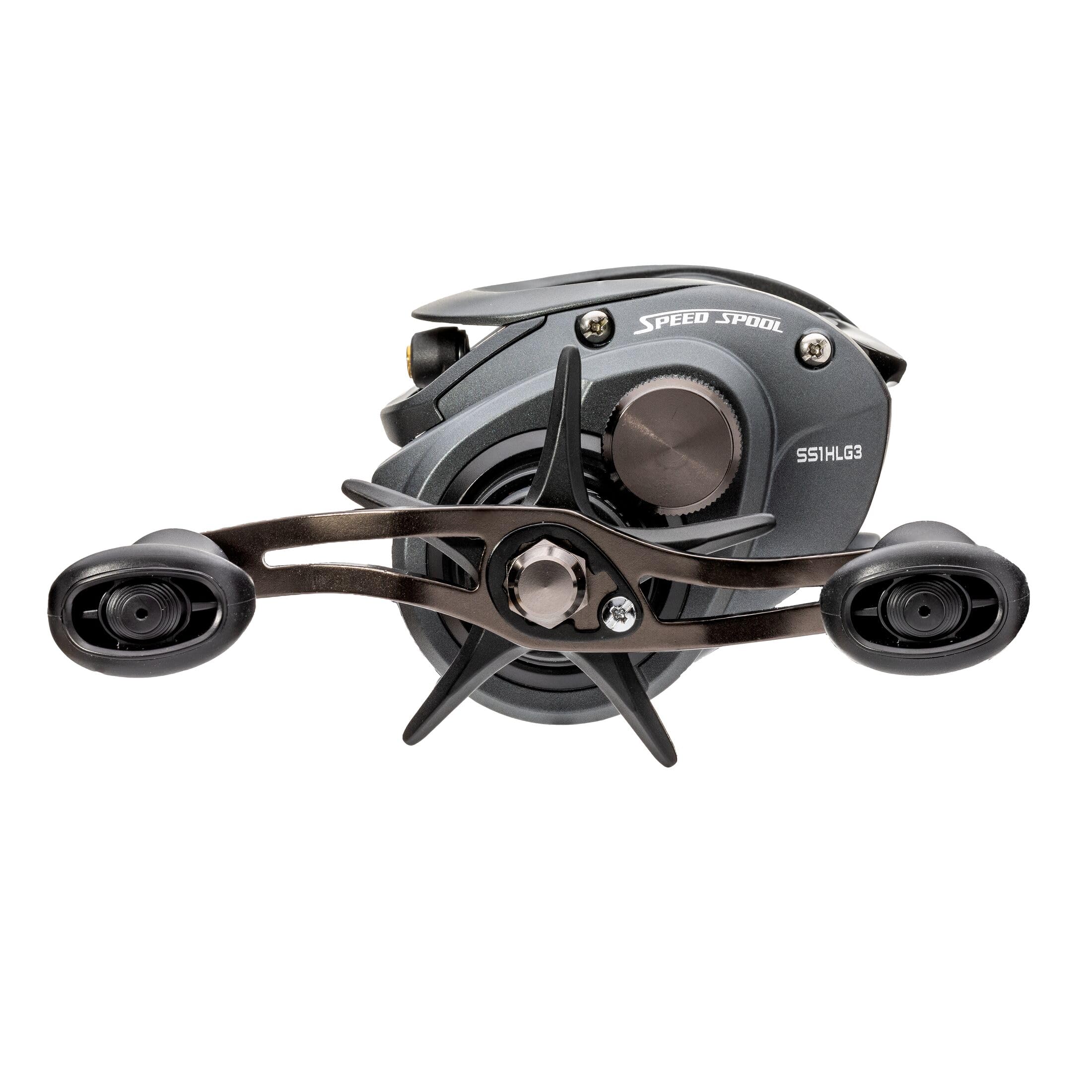 Lew’s Speed Spool Baitcast Fishing Reel, 9+1 Bearings, Aluminum Frame, Graphite Sideplate, MCS Braking System, Speed Gears, P2 Super Pinion, Gray