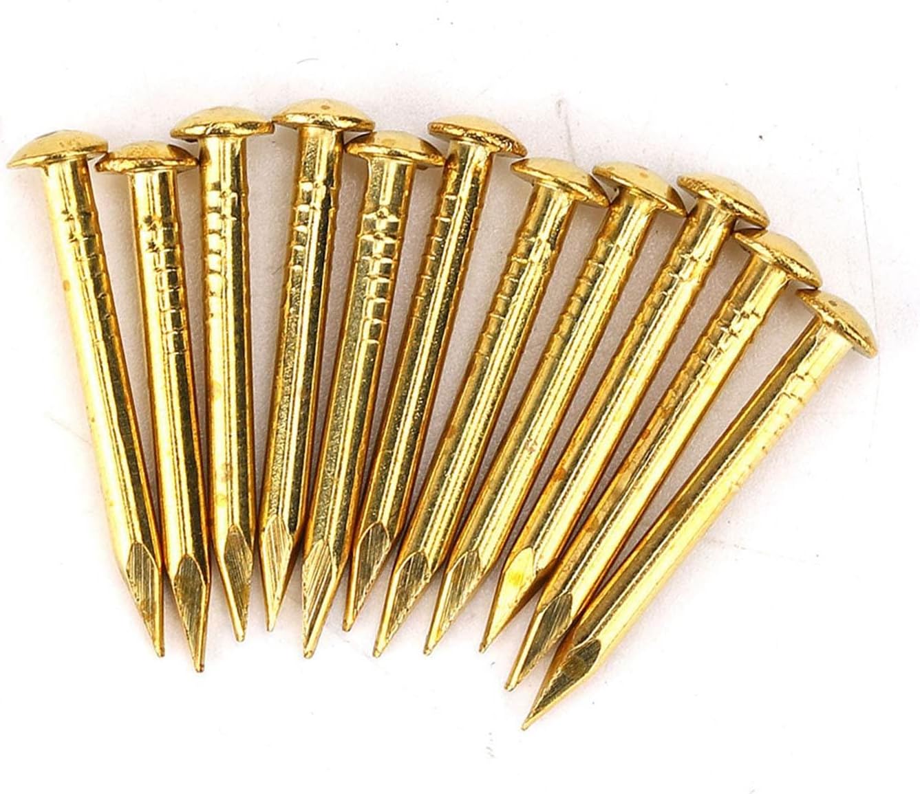 Oumefar Gold Round Head Nail Brass Nails Mini Model Nail Furniture Hinge 100pcs for Hardware Accessories DIY Crafts(#1) Home