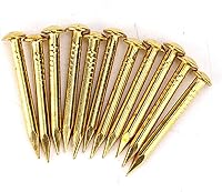 Vista 8 de Oumefar Uñas doradas de cabeza redonda de latón, minimodelo, bisagra de muebles de uñas, 100 piezas para accesorios de hardware, manualidades