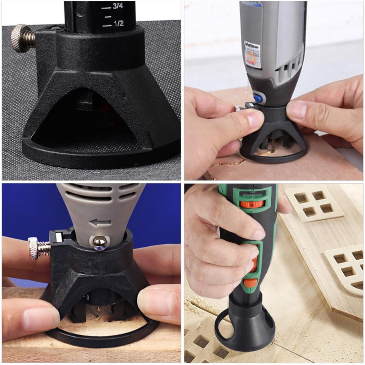 2pcs Electric Drill Locator Positioner for Rotary Tools Black