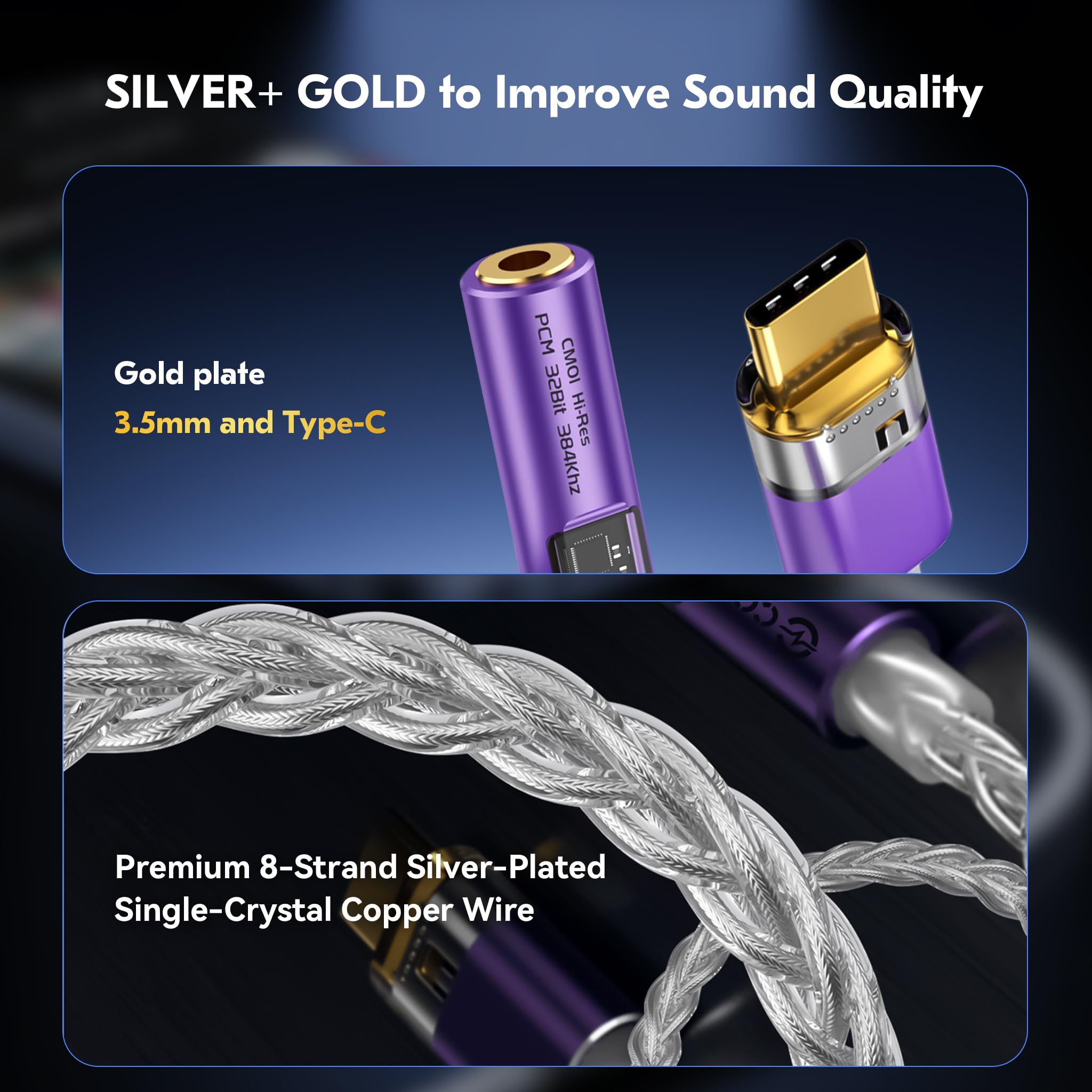 2026 najnowszy adapter audio USB C DAC ze wzmacniaczem słuchawkowym, adapter audio USB C na 3,5 mm do słuchawek przewodowych, DAC typu Hi-Res kompatybilny z iPhone 15, Android, laptopem i tabletem