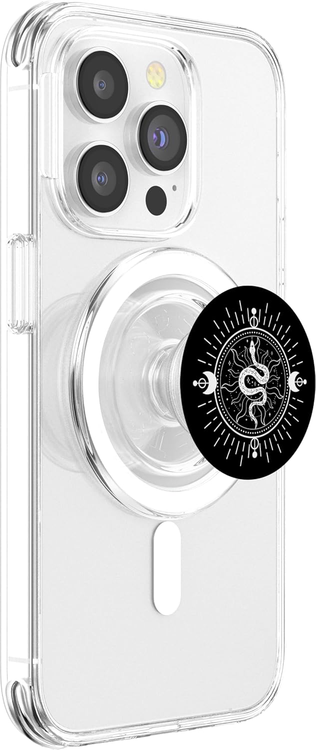 Witchy Aesthetic Mystic Snake Sun Moon Sacred Geometry PopSockets MagSafe PopGrip for iPhone