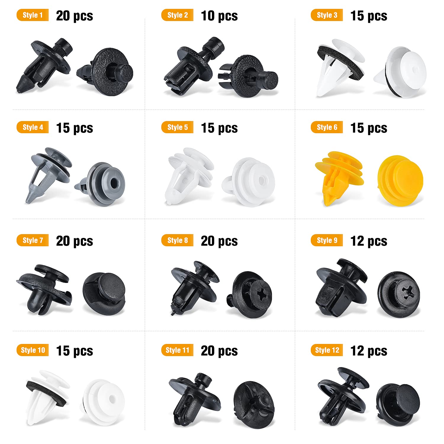 Snapklik.com : 189PCS Bumper Retainer Clips Car Plastic Rivets ...