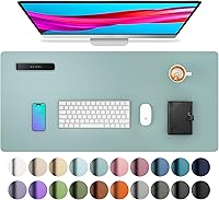 Vista 1 de Aothia Protector de escritorio de cuero, alfombrilla para ratón, alfombrilla de escritorio de oficina, secante de escritorio de cuero PU