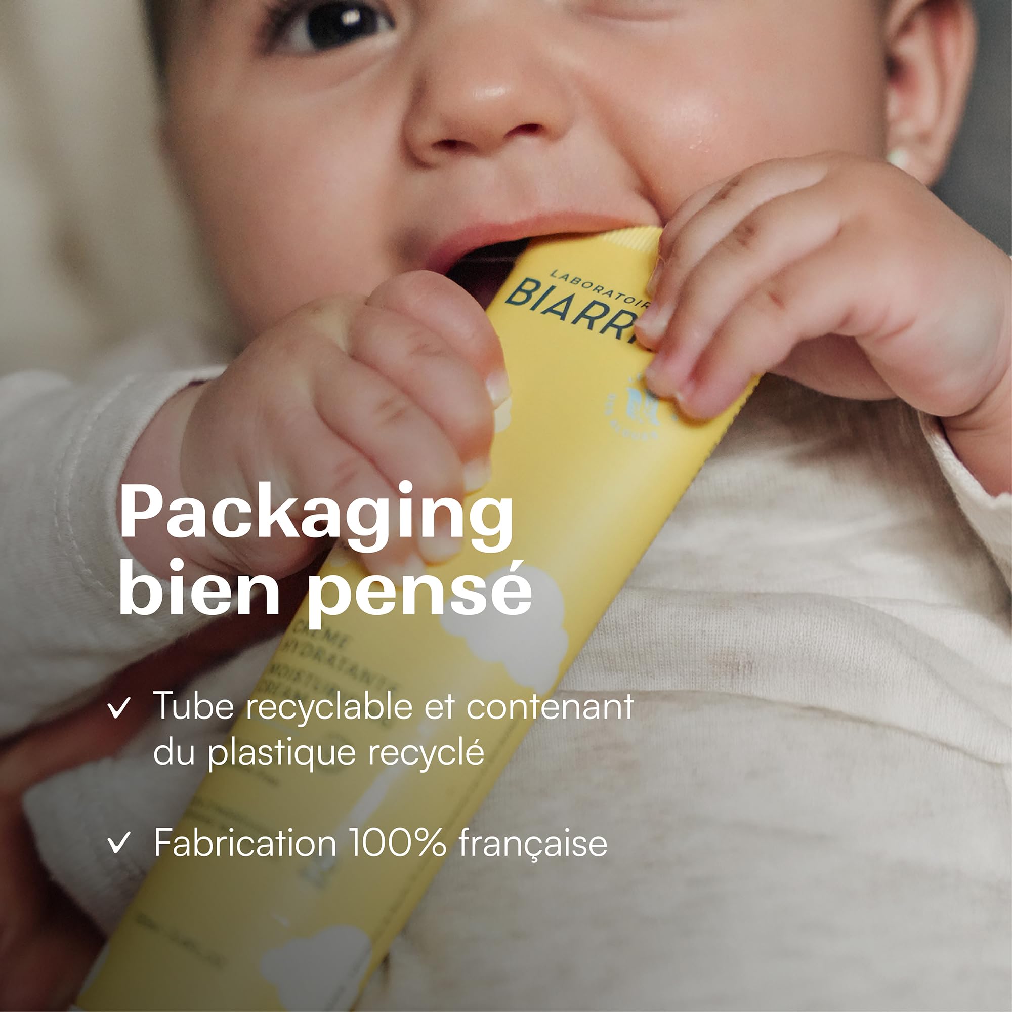 Laboratoires de Biarritz - Crème Hydratante pour Bébé - Certifiée Bio - Apporte Confort, Douceur et Apaisement - Visage & Corps - 100 ml - Fabriquée en France