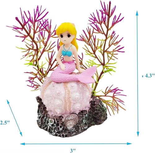 Miniatura 5 de EKUEY Decoraciones de caracolas de pecera, decoración de plantas de acuario, adornos de coral de concha marina