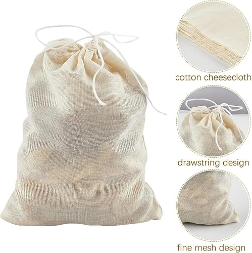 Miniatura 9 de TUZAZO Paquete de 50 bolsas de té reutilizables, bolsas de sopa, bolsas de gasa para colar, bolsas de especias para cocinar, bolsas de muselina con