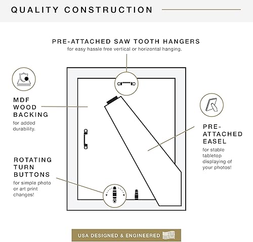 Vista 78 de MCS Studio Gallery Marco para póster de 16 x 24 pulgadas, imitación de veta de madera de color negro, colgar en horizontal o vertical, grande