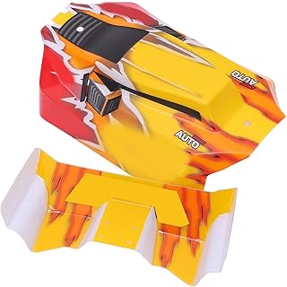 SUNGOOYUE Red Yellow RC Car Body Shell, RC Car Shell Vehicle Shell Tail Wing for WLtoys 144001 144010 1/14 Remote Control Car