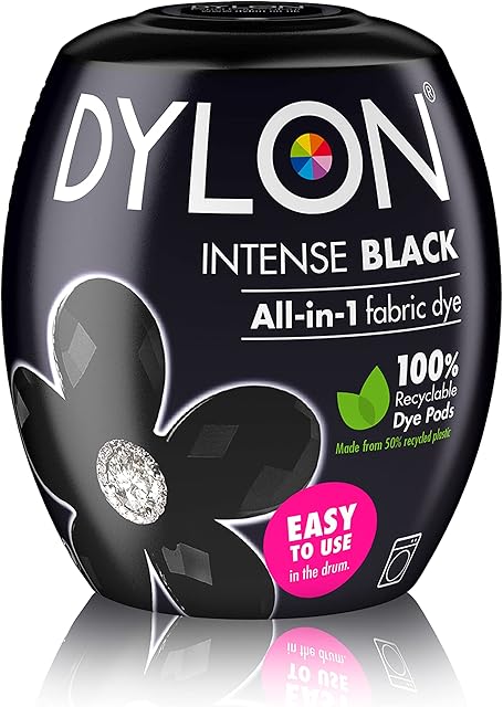 Dylon Washing Machine Fabric Dye Pod Intense Black, 350g