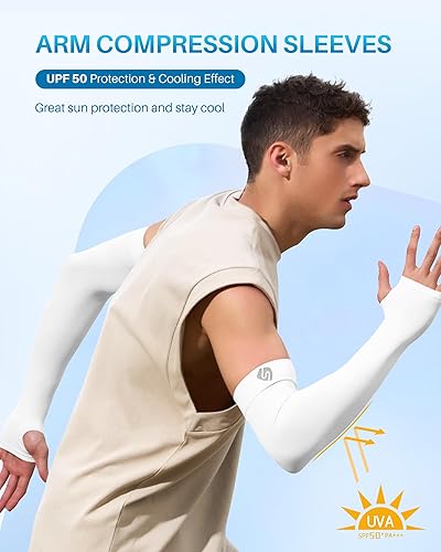 Miniatura 2 de Mangas para brazo, para hombres o mujeres. Para calentar o refrescar. Guantes de Compresión con factor de protección de los rayos ultravioleta UPF