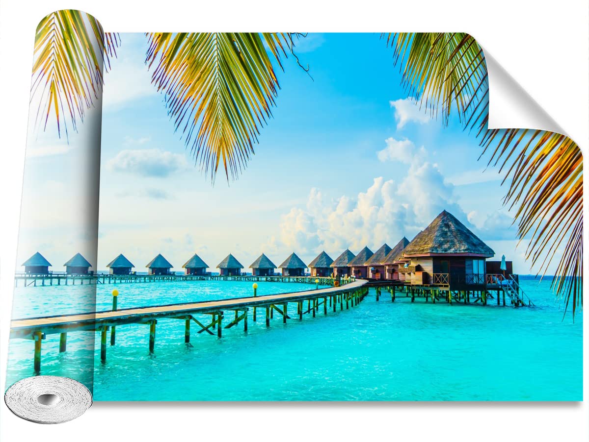 Papier peint moderne pour masquer imperfections mur décoration Maldives