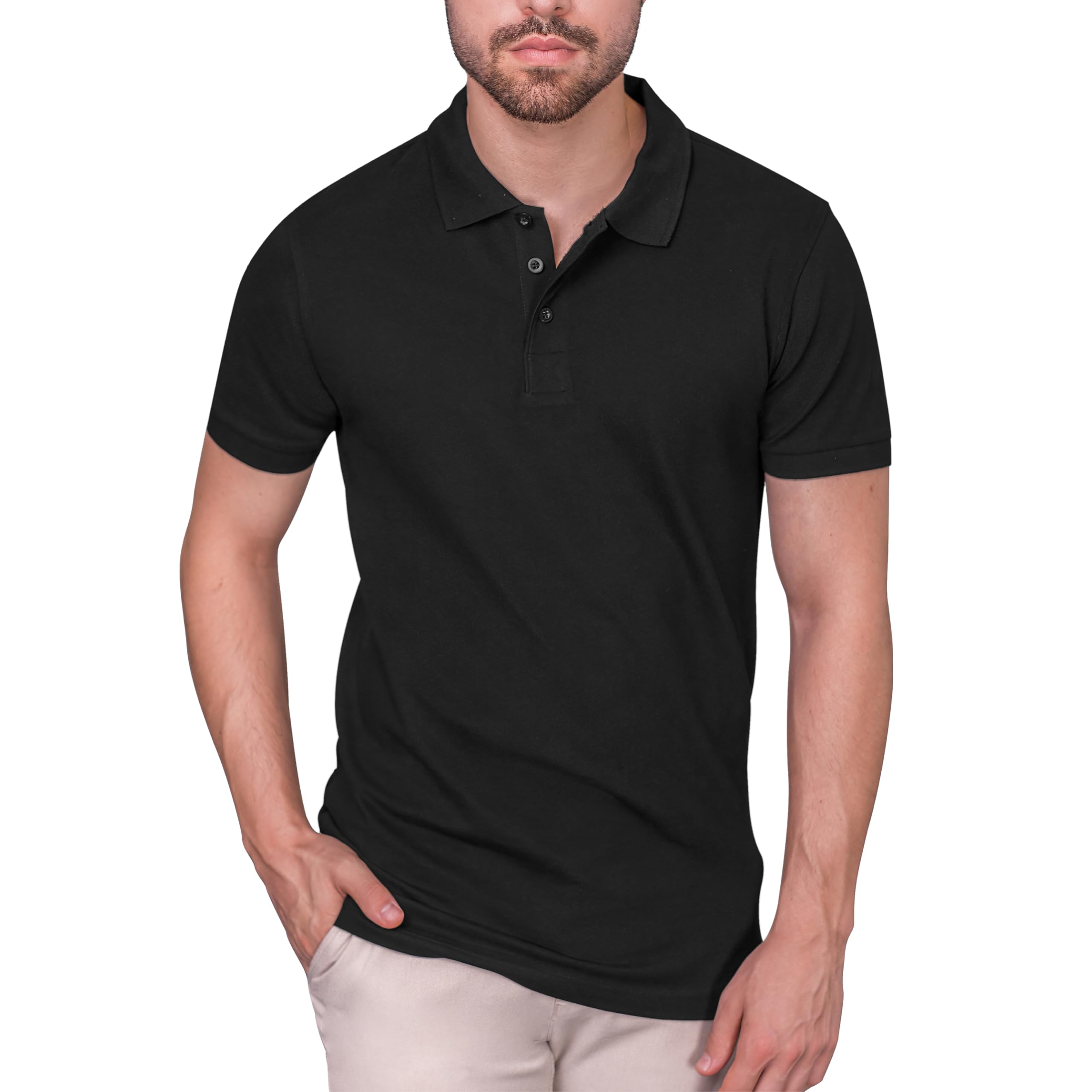 HRM Herren Heavy Stretch M Polohemd (1er Pack)