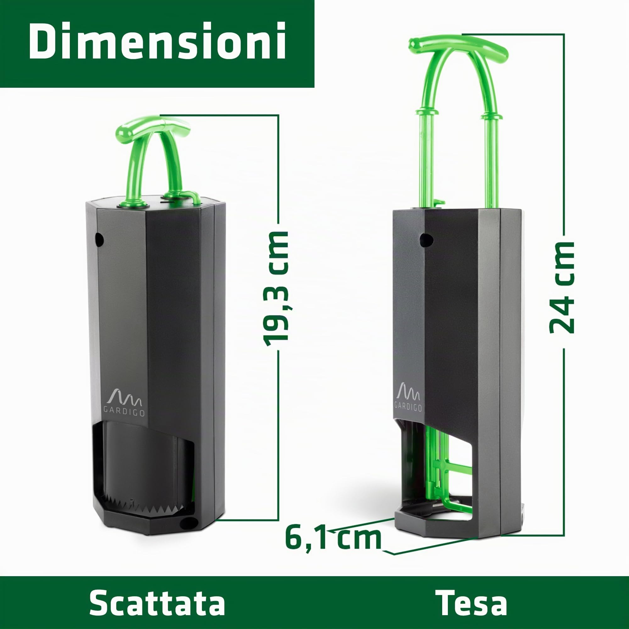 GARDIGO® Trappola per Talpe e Arvicole | Anti Talpe Giardino | Acchiappa la Talpa da 2 Direzioni | Riutilizzabile, Successo Cattura Visibile | Trappola Arvicole | Scaccia Talpa