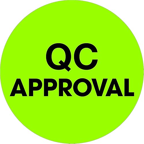 Tape Logic Etiquetas TLDL1255, aprobación de control de calidad", círculo de 2", verde fluorescente, 1 rollo de 500 etiquetas