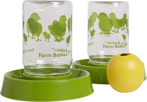 Lixit Baby Chick Feeder or Waterer - Made in USA Pack of 2 w/Ball