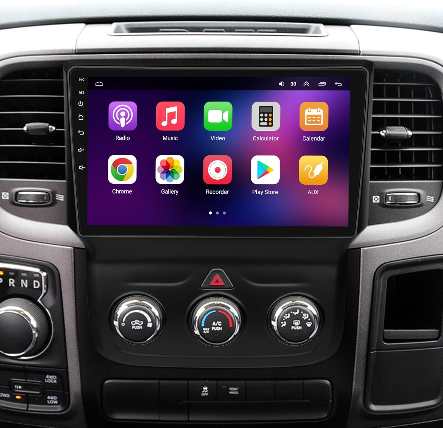 [4+64G] Car Stereo with Wireless Apple Carplay & Android Auto for Dodge RAM 1500 2500 3500 2013-2018(Only fit Manual AC) 9" Touchscreen Radio Upgrade w/AHD Camera,GPS Navigation,SWC,WiFi,FM,Bluetooth