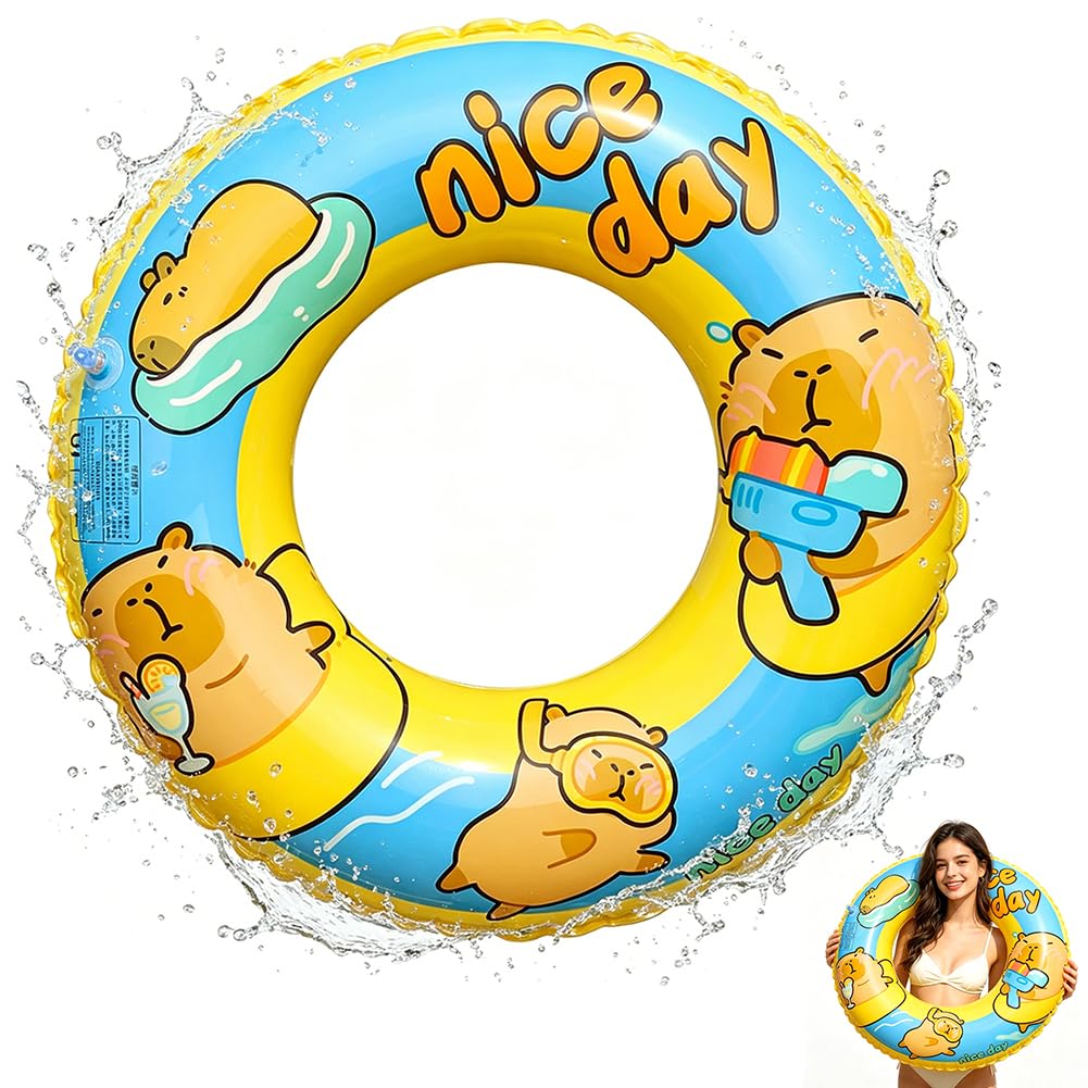 Capybara inflatable swimming rings, Capybara swimming ring, inflatable pool summer for Adults Beach, Pool, Travel, Sports