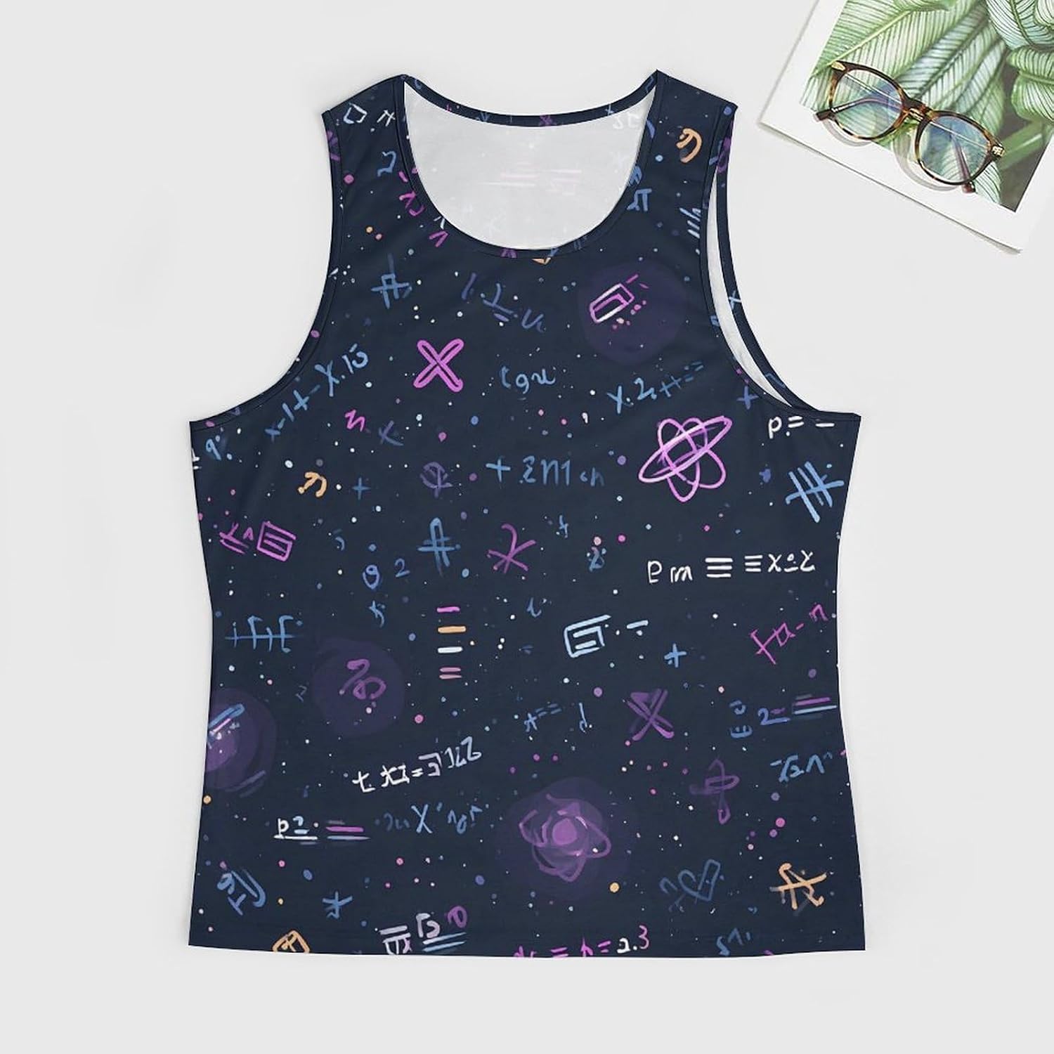 Galaxy Math Equation Geometry Men Tank Top Workout Shirt Muscle T Shirt 5XL