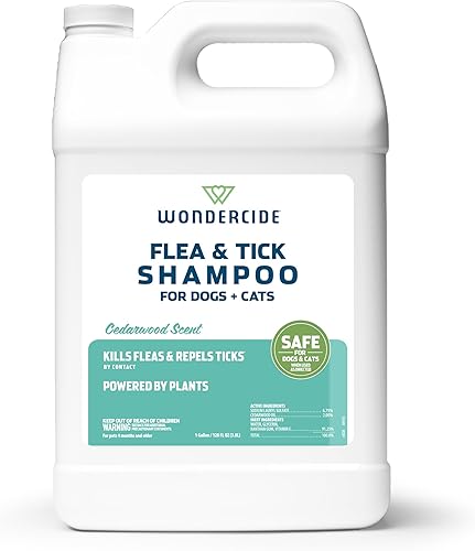 Wondercide - Champú para pulgas y garrapatas para perros y gatos - Tratamiento de pulgas y garrapatas con aceites esenciales naturales