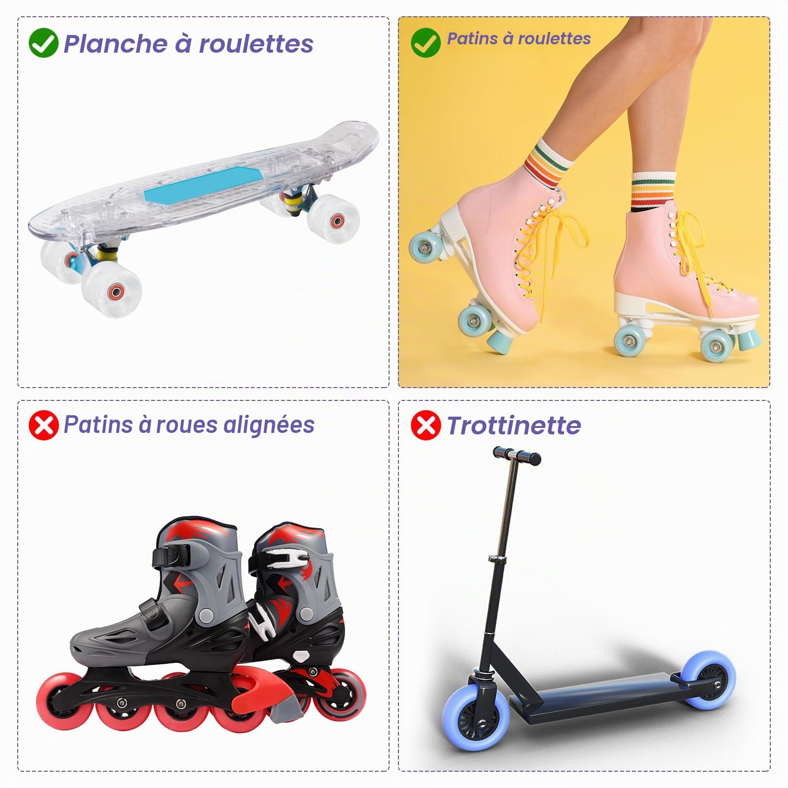 PATIKIL Ensemble de Roues de Patins à roulettes, 8 Pcs 58mm 82A Ensemble de Roues de Skateboard Cruiser Lumineuses avec Roulements, pour Le Patinage en Double Rangée en Extérieur, Rouge