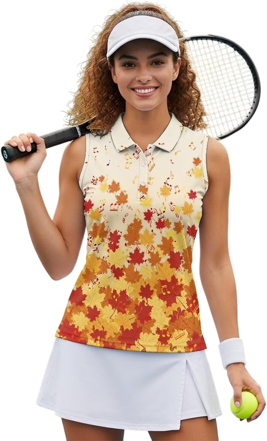 Biyejit Women's Golf Polo Shirt Sleeveless Tennis Tops UV Protection Shirts Quick Dry Collared Workout Tank Tops Activewear