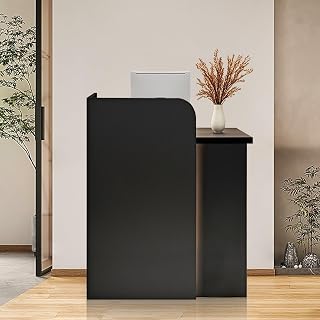 Wood Reception Desk, Modern Front Desk Reception Counter, for Restaurant Bar Counter, Company, Barbe