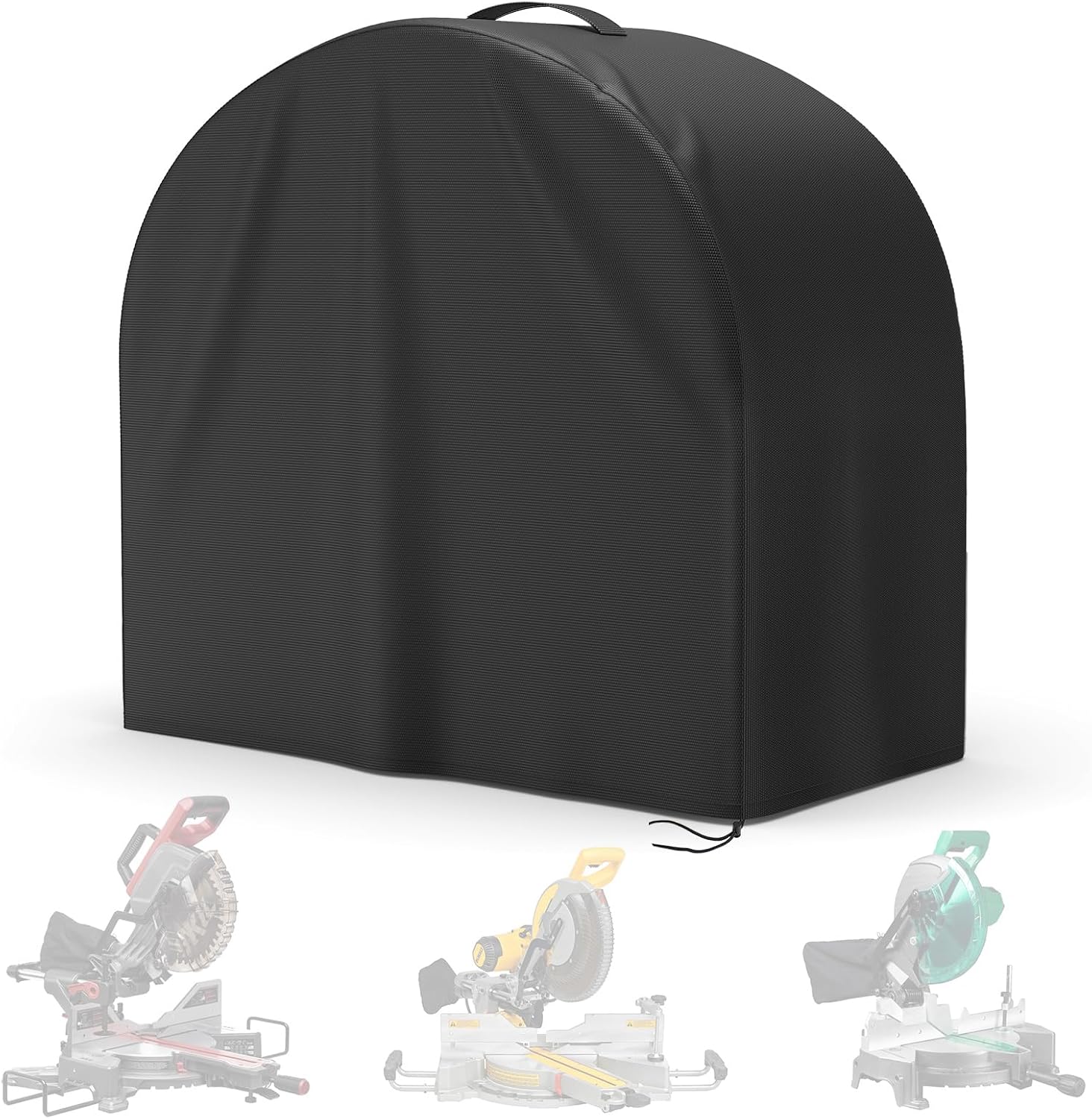 Miter Saw Cover, 28''L x 24''W x 28''H, Miter Saw Dust Hood, Waterproof Dustproof Portable Table Saw Cover, Fit for Most Miter Planers, Machine Tools Outdoor, Black