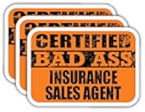(x3) Certified Bad Ass Insurance Sales Agent Stickers | Cool Funny Occupation Job Career Gift Idea | 3M Sticker Vinyl Decal for Laptops, Hard Hats, Windows, Cars
