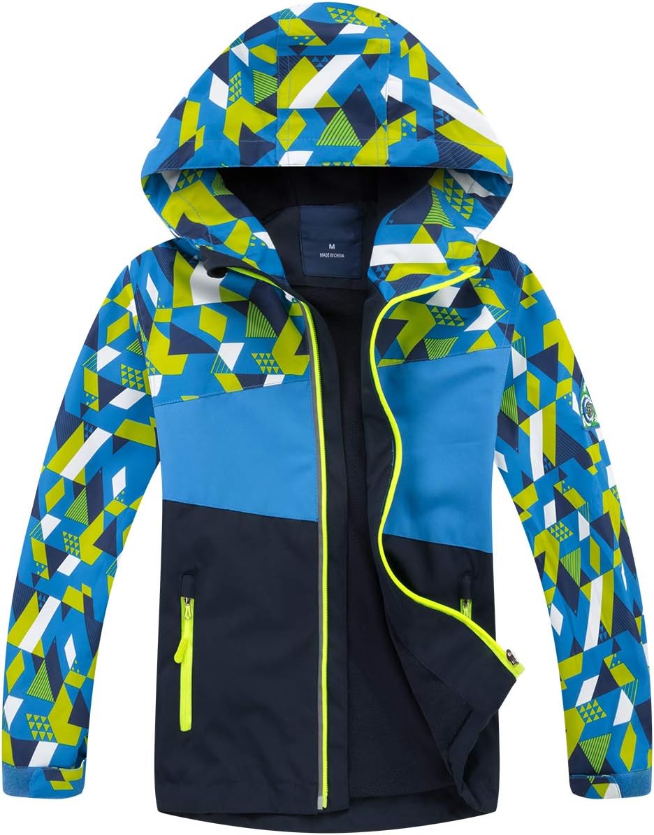 LOKTARC Boys Girls Rain Jackets Kids Lightweight Waterproof Hooded Raincoats Windbreaker