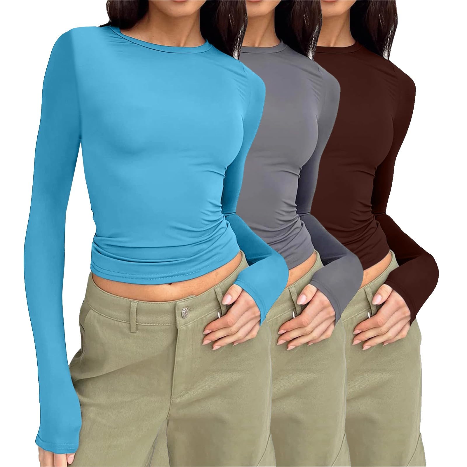 Womens Short Sleeve Long Sleeve Top Casual Button V Neck Long Top Ribbed Slim Shirt Shirts Women Loose Fit