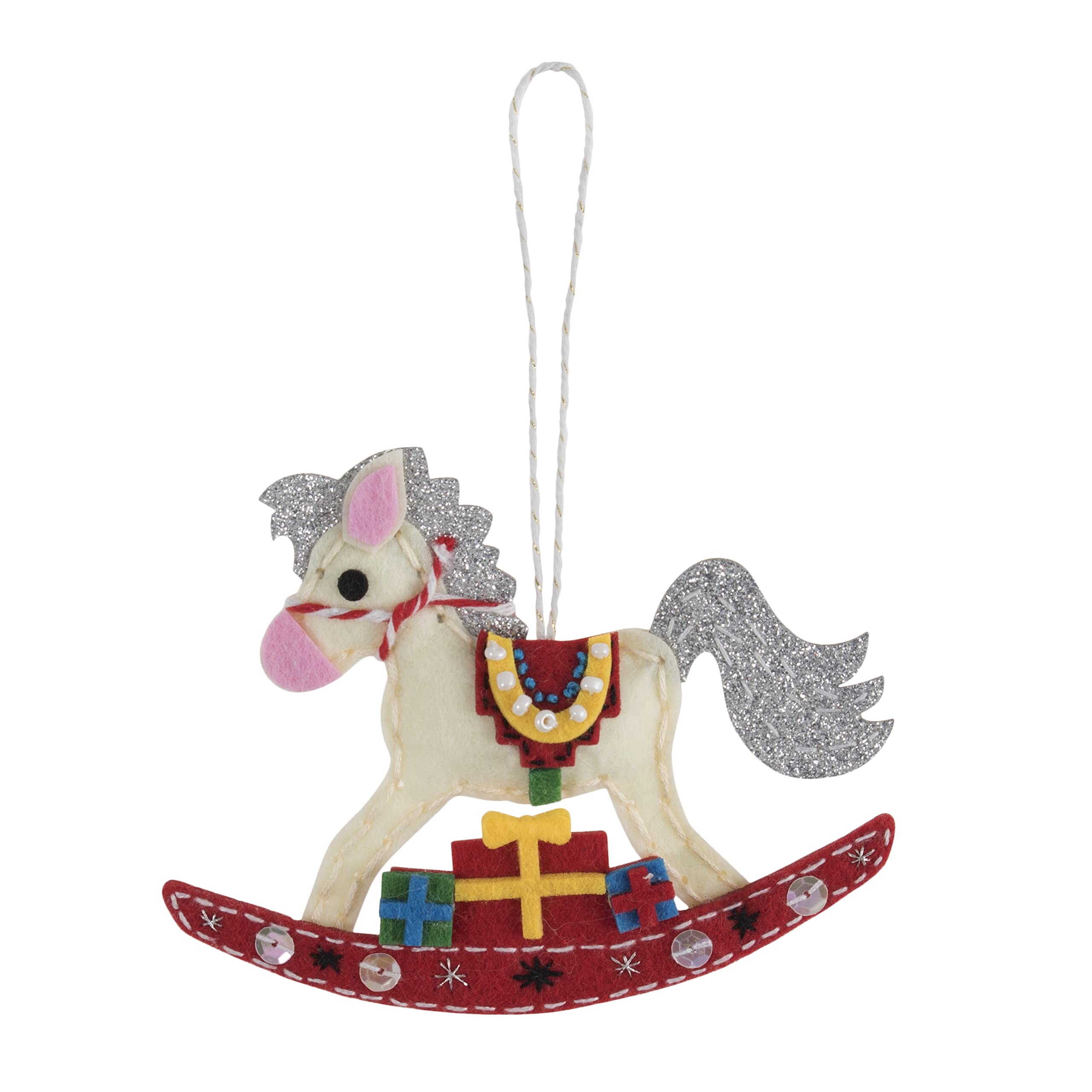 Trimits Christmas Felt Decoration Kits, 12 x 9.5cm, Rocking Horse