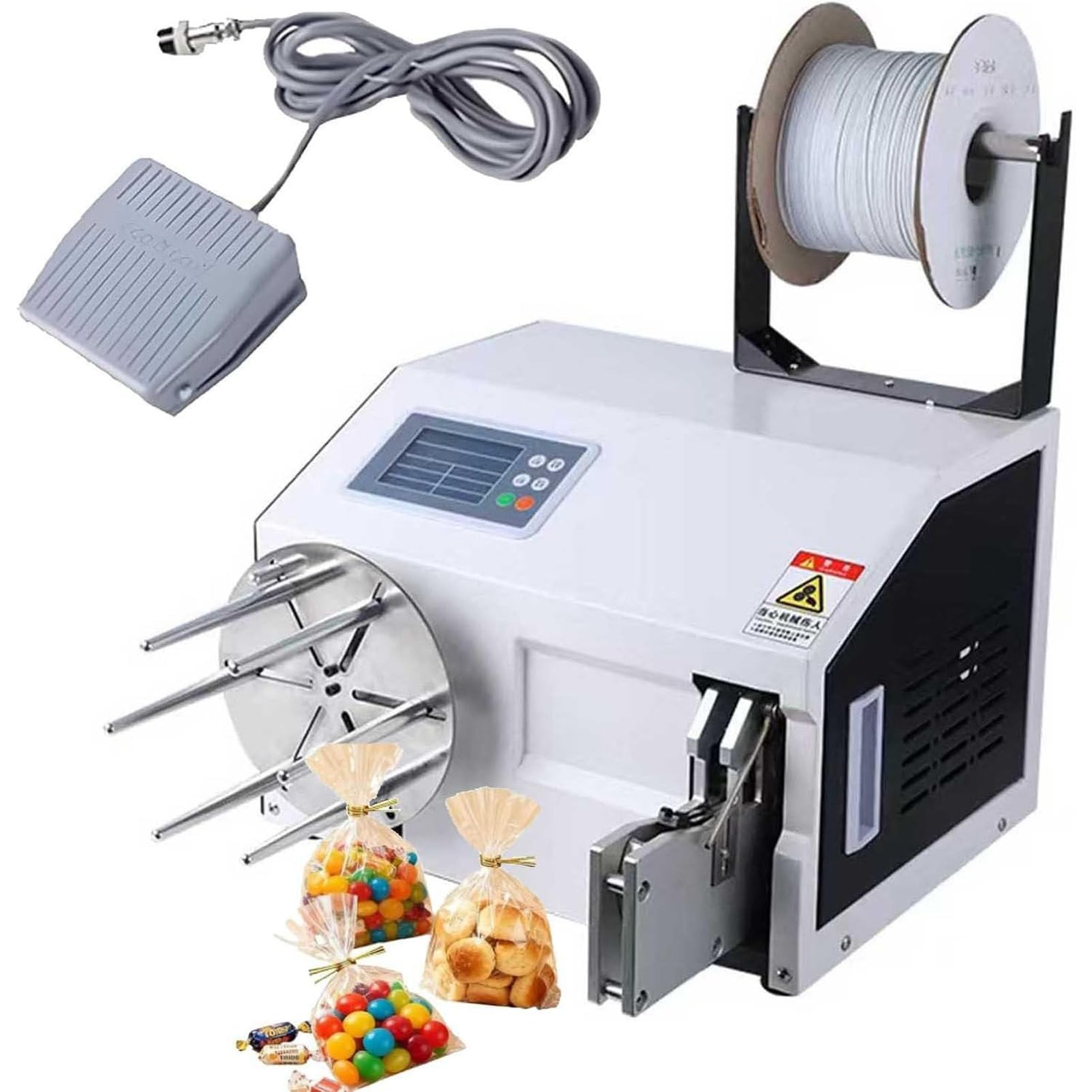 PioMue Automatic Winding and Bundling Machine and Twist Tie Equipment with Digital Settings and 1s Fast Tying for Power Cords and Retail Shop Packaging Machine C