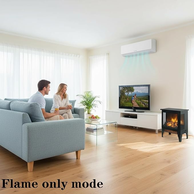 Chimenea Eléctrica Portátil 1400W Efecto Llama 3D 15 Pulgadas miniatura 5
