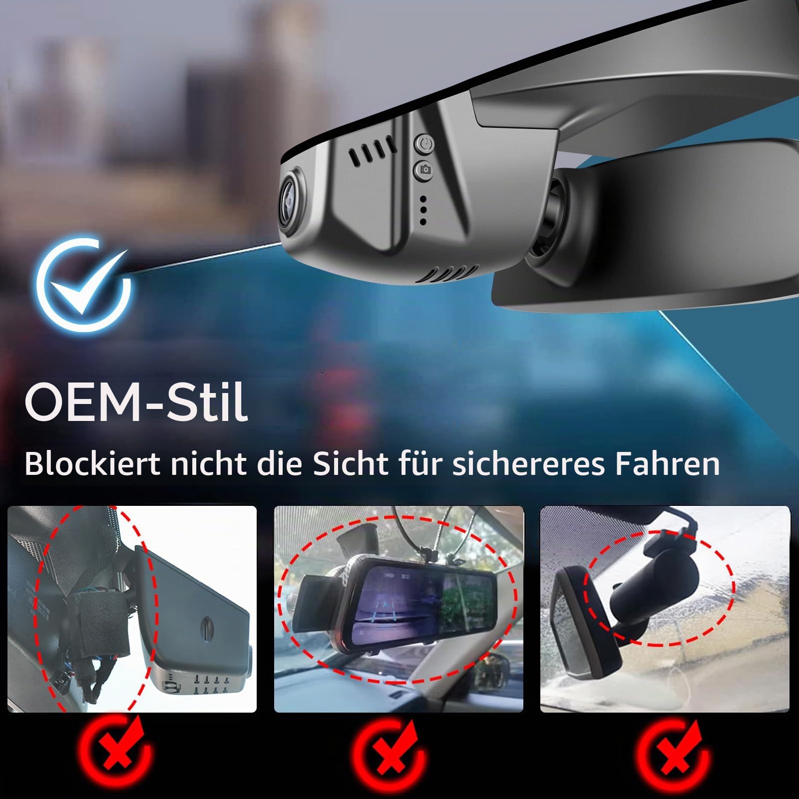 4K Dash Cam fit for VW Golf MK7/7.5/8 GTI/R/Rabbit/e-Golf/Variant/4Motion/Sportsvan/Alltrack & Cupra Formentor 2021-2025(Model B Black), OEM Look, UHD 2160P Video, App & WiFi, Loop Recording,64GB Card