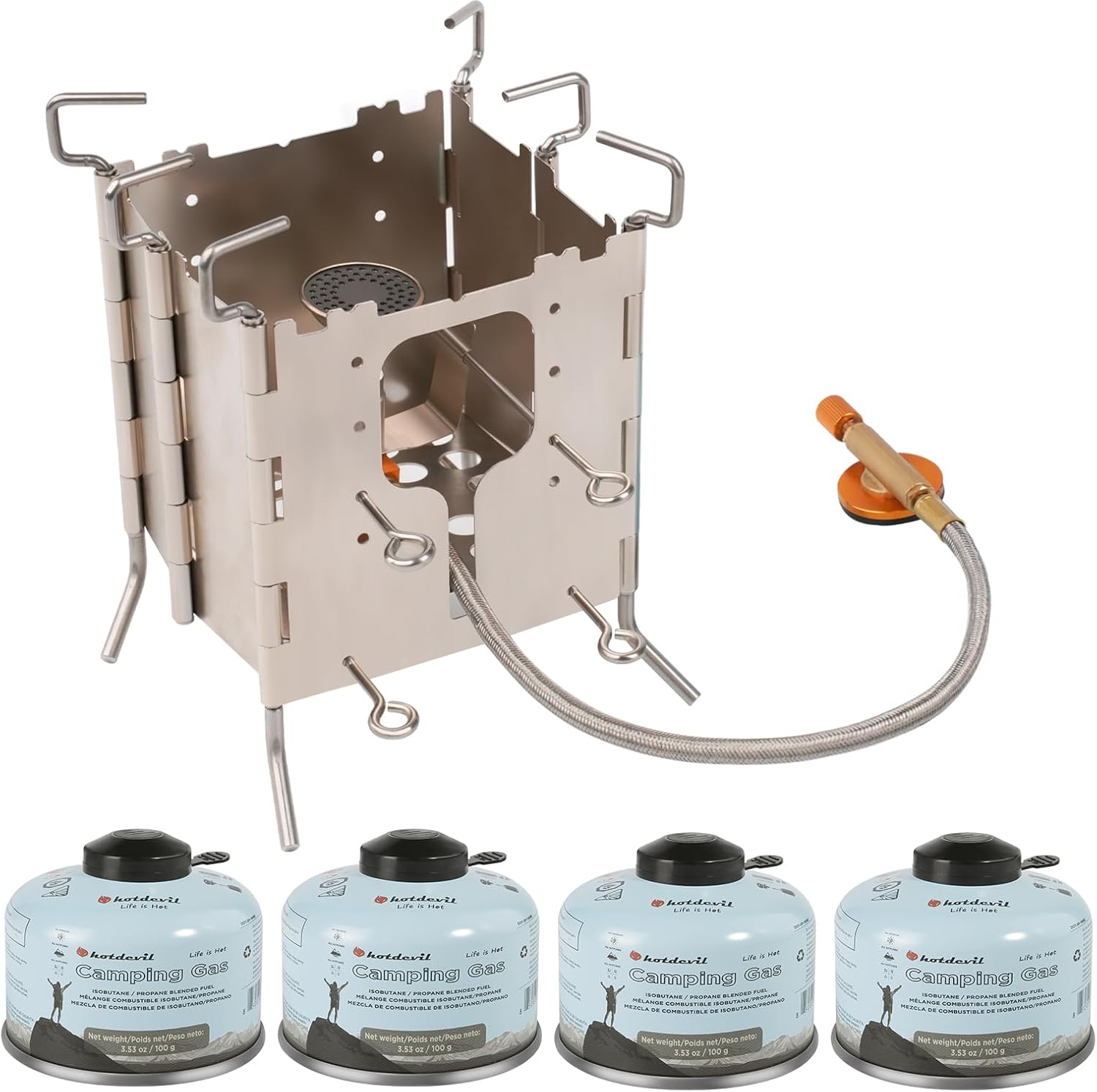 Pack of 4, Hotdevil Camping Stove Fuel 100 Gram Butane