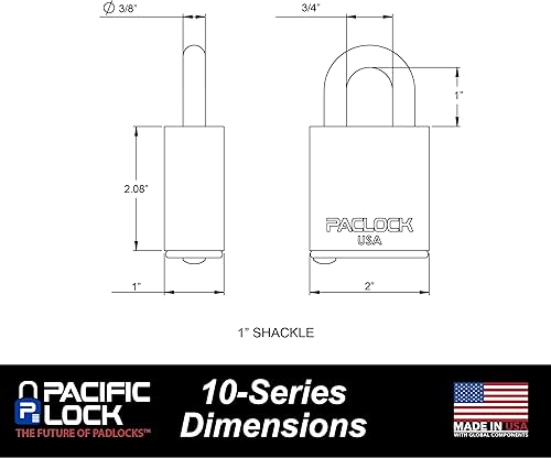 Miniatura 4 de PACLOCK 's UCS-10A Job-Box-Lock, Comprar American Act Compliant, Orange Anod. Alum, Cilindro de 6 pines de alta seguridad, con llave diferente,
