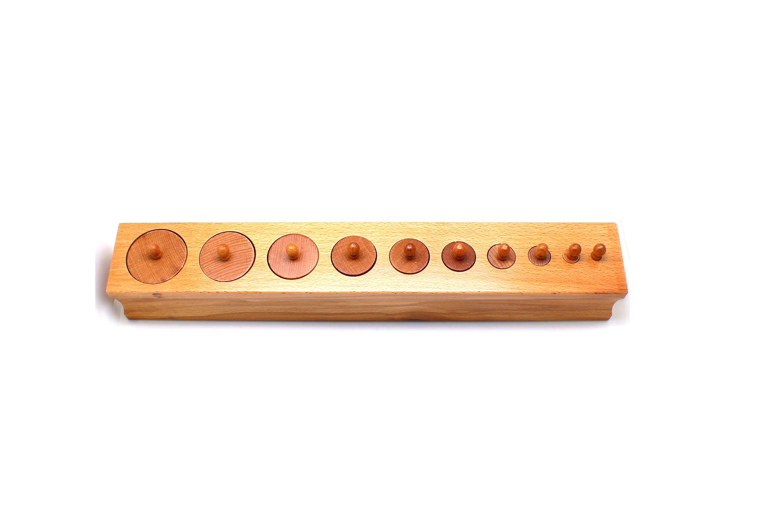 edu fun 91107 Montessori - Blocchi cilindrici in legno, giocattolo educativo a partire dai 3 anni, diametro uguale e altezza diversi giocattoli in legno massiccio (variante 2)